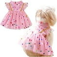 thumbnail image 1 of HQREA Pink Tulle Dog Dresses Rose Flower Puppy Cat Wedding Dress Princess Costume for Teddy, 1 of 5