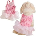 thumbnail image 1 of HQREA Pink Tulle Dog Dresses Rose Flower Puppy Cat Wedding Dress Princess Costume for Teddy, 1 of 7