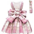 thumbnail image 1 of HQREA Plaid Dog Dress Costume with Bow Holiday Puppy Christmas Outfit Pet Dress for Small Dogs, 1 of 8