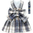 thumbnail image 1 of HQREA Plaid Dog Dress Costume with Bow Holiday Puppy Christmas Outfit Pet Dress for Small Dogs, 1 of 8