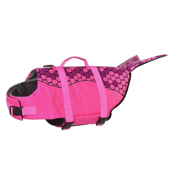 HQREA Premium Dog Life Jacket Mermaid Dog Safety Vest with Rescue Handle Small Medium Dogs Life Vests for Swimming Boating