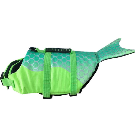 HQREA Premium Dog Life Jacket Mermaid Dog Safety Vest with Rescue Handle Small Medium Dogs Life Vests for Swimming Boating