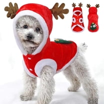 HQREA Puppy Dog Christmas Costume Outfit Pet Hooded Jacket Small Medium Dogs Clothing for Holiday