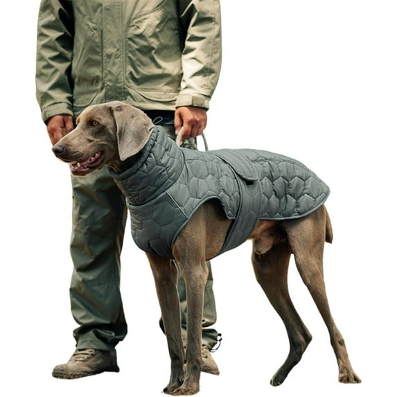 HQREA Reflective Dog Winter Coat with Fleece Lined Waterproof Jacket for Medium Large Dogs