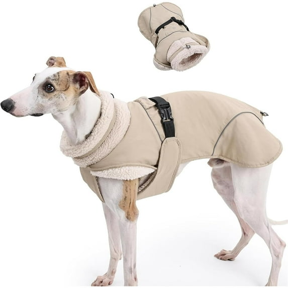 HQREA Reflective Warm Dog Coat for Large Dogs, Winter Pet Jacket with Fleece Lining