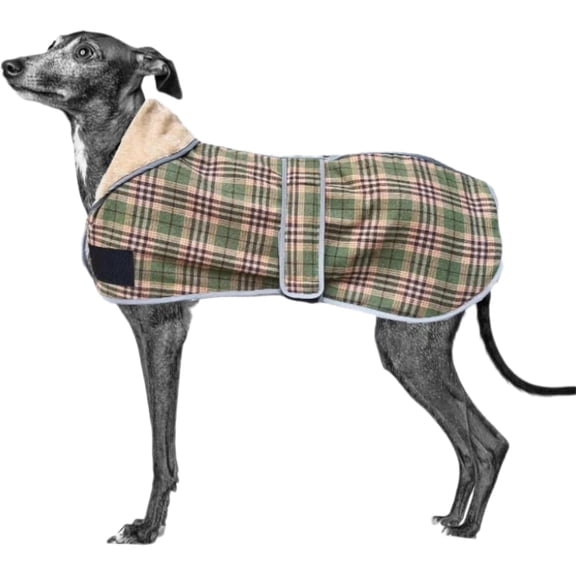 HQREA Reflective Winter Warm Dog Coat with Leash Hole Fleece Jacket for Italian Greyhound Whippet