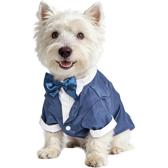HQREA Small Dog Suit Doggy Tux for Puppy Formal Outfits for Small Dogs Tuxedo Shirt for Doggie
