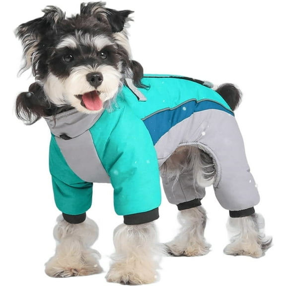 HQREA Warm Fleece Dog Coats Reflective Puppy Puffer Jacket with D-Ring Small Dogs Snowsuit