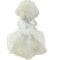 HQREA White Dog Dress Tutu Princess Skirt with Bowknot Party Wedding Costume for Puppy