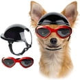 thumbnail image 1 of HQREA Windproof Dog Goggles with Helmet, Pet Glasses Set for Small Dog Riding Driving, 1 of 6