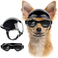 thumbnail image 1 of HQREA Windproof Dog Goggles with Helmet, Pet Glasses Set for Small Dog Riding Driving, 1 of 6