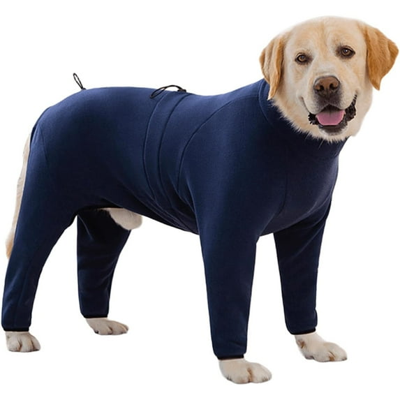 HQREA Winter Dog Coat Warm Adjustable 4 Legged Medium Large Dogs Jumpsuit Sweater Pajamas