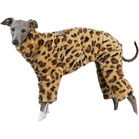 HQREA Winter Dog Coats Fashion Thick Warm Fluffy Fleece Onesie Outfit for Italian Greyhound