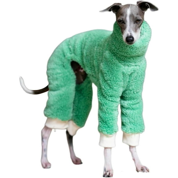 HQREA Winter Dog Coats for Large Dogs Fashion Cute Long Sleeves Thick Fleece Onesie for Italian Greyhound