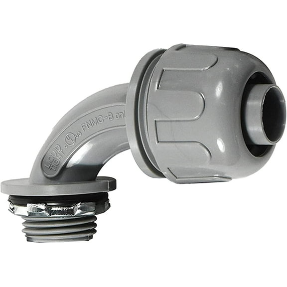 HQRP 1/2-Inch Nonmetallic Plastic Liquid Tight Connector 90 Degree Electrical Conduit Connector Fitting