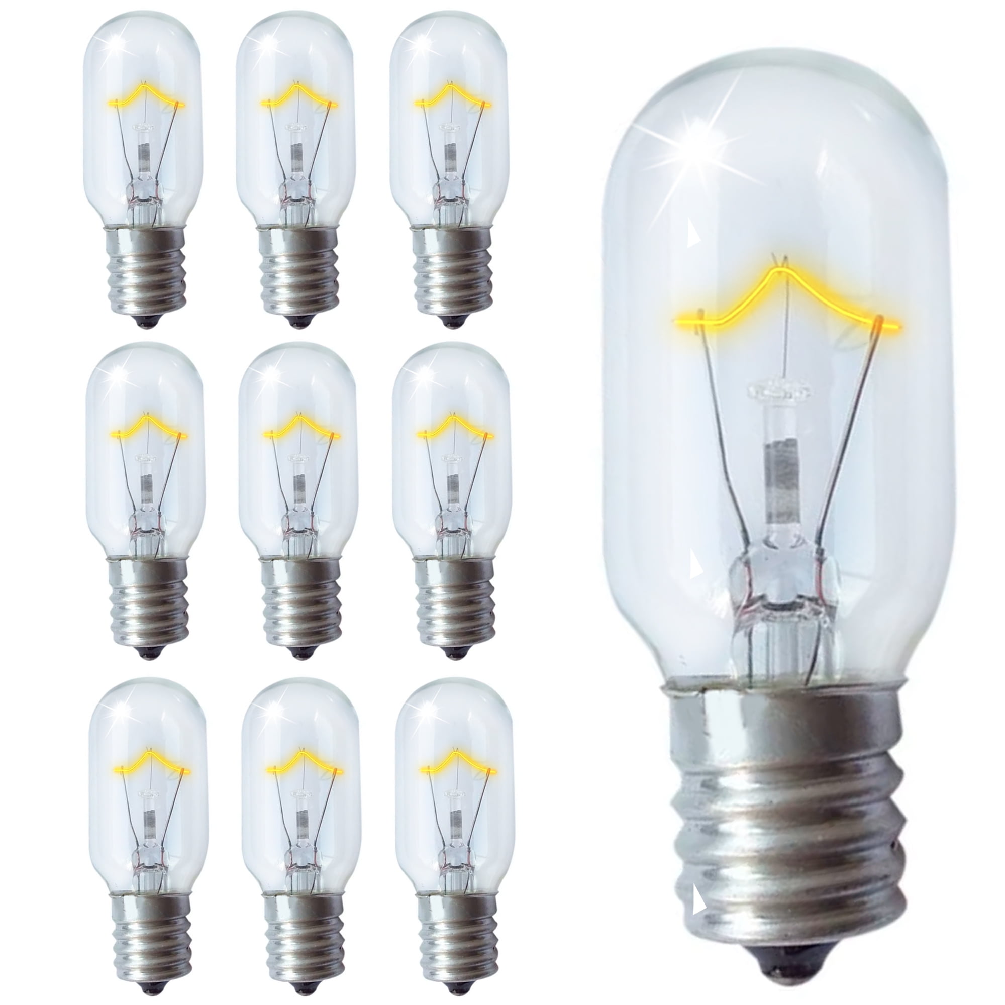 HQRP 10-Pack 40-Watt T8 40T8 Indicator Intermediate (E17) Base Tubular Incandescent Light Bulbs compatible with Appliance Microwave Oven