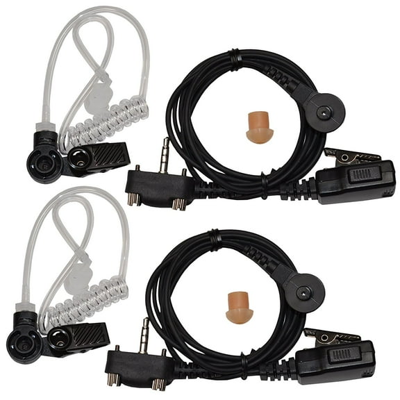 HQRP 10-Pack Acoustic Tube Earpiece Headset PTT Mic Compatible with Legacy PL1145 / PL2215P / PL2245 / PL2245P / PL2415 / PL2445 / PL5151 / PL5161 / PL5164
