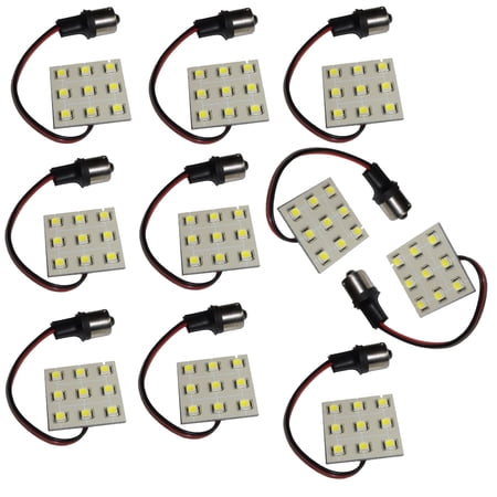 HQRP 10-Pack BA15s Bayonet Base 9 LEDs SMD 5050 LED Bulb Cool White for #1141#1156 Coachmen Apex RV Brake Side Marker Lights Replacement