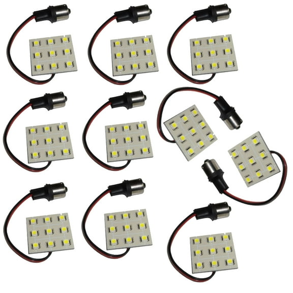 HQRP 10-Pack BA15s Bayonet Base 9 LEDs SMD 5050 LED Bulb Cool White for #1141#1156 Coachmen Apex RV Brake Side Marker Lights Replacement