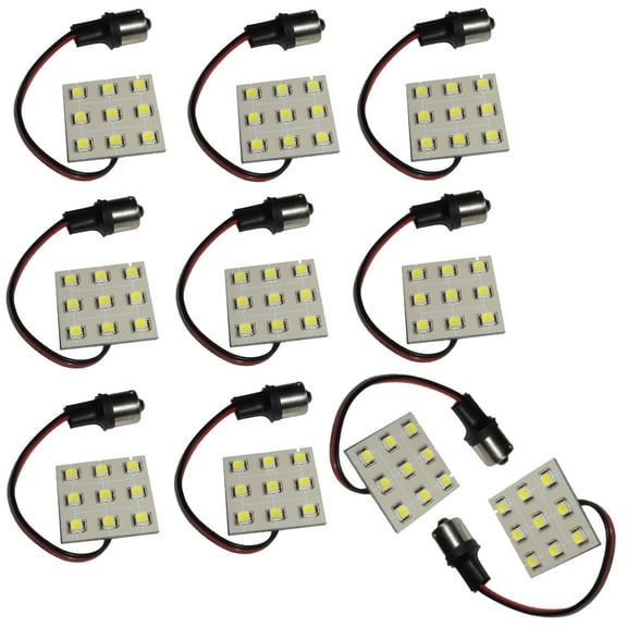 HQRP 10-Pack BA15s Bayonet Base 9 LEDs SMD 5050 LED Bulb Cool White for #1141 Minnie Winnie RV Interior/Ceiling Lights Replacement