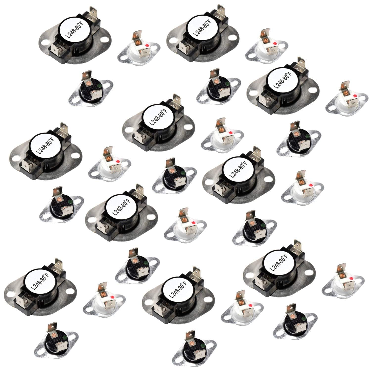 HQRP 10-Pack Dryer Thermostat & Thermal Fuse Kit Replacement works with Whirlpool Maytag Admiral Amana LA1053