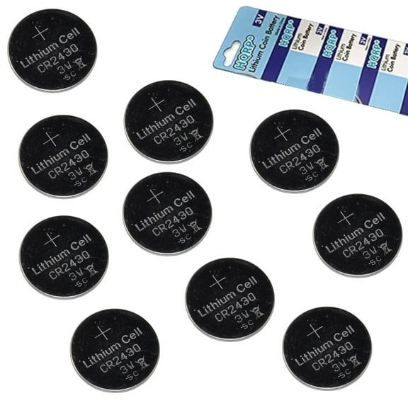 HQRP 10 Pack Lithium Coin Battery compatible with DL2430, BR2430, KL2430, L2430 Replacement