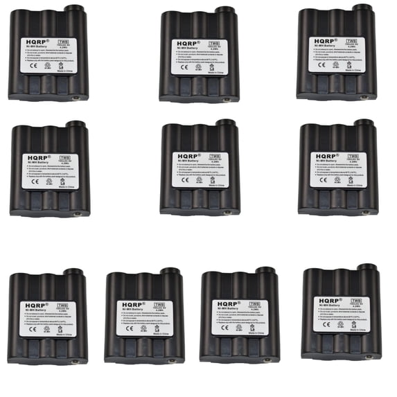 HQRP 10-Pack Rechargeable Battery Pack for Midland AVP-7 BATT5R GXT-635 GXT-656 LXT-410 LXT-435 GXT-950 GXT950 GXT950VP4 GXT-1000 GXT1000 GXT1000VP4 GXT-1050 GXT1050 GXT1050VP4 Two-Way Radio