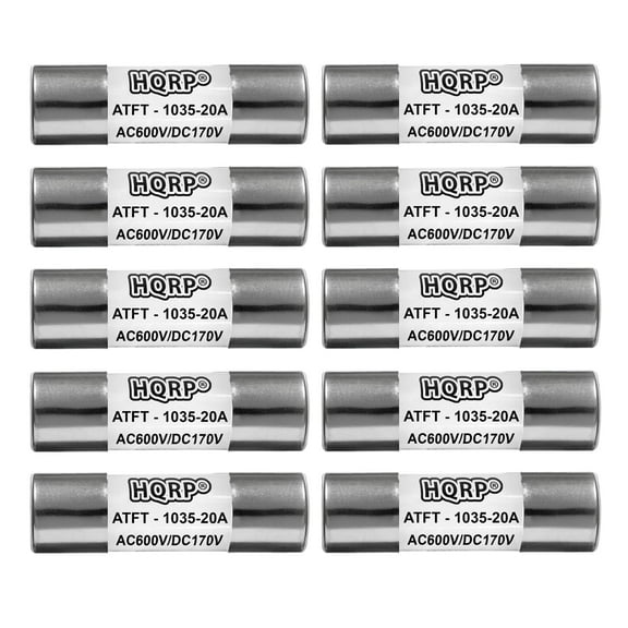 HQRP 10-Pack Spa Hot Tub Slow Blow Fuse, SC-20 Class G Time Delay 20 Amp Fuse 600 V Replacement for Bussmann SC-20, Buss Sc20, LIttelfuse SLC-20 Compatible with Balboa, Gecko, Vita Spas, Dynasty Spas