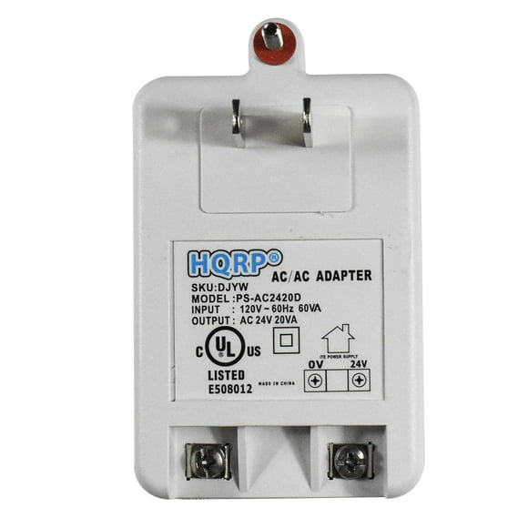 HQRP 120V to 24V AC 20VA Transformer Compatible with Nest, Ecobee, Sensi, Honeywell Thermostat, Nest Doorbell and All Versions of Doorbell Power Supply Adapter Door-Bell 120v-to-24v, UL Listed