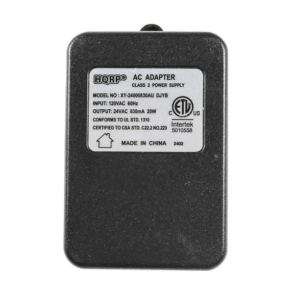 HQRP 120V to 24V AC 20VA Transformer Compatible with Nest, Ecobee, Sensi, Honeywell Thermostat, Nest Doorbell and All Versions of Doorbell Power Supply Adapter Door-Bell 120v-to-24v, ETL Listed