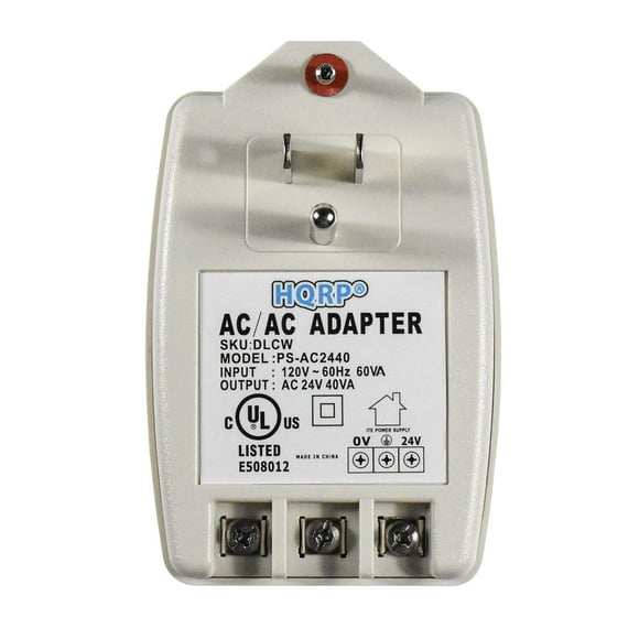HQRP 120V to 24V AC 40VA Transformer Compatible with Nest, Ecobee, Sensi, Honeywell Thermostat, Nest Doorbell and All Versions of Doorbell Power Supply Adapter Door-Bell 120v-to-24v, UL Listed