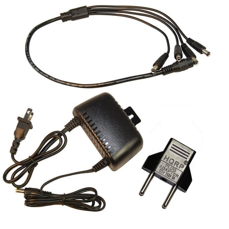 HQRP 12V 2A AC Adapter + 1 to 4 DC Splitter Cable for Foscam F19805W, F18919W Wireless IP Camera