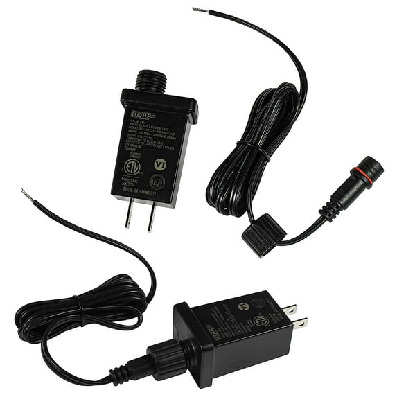 HQRP 2-Pack 12V 1A 12W Class 2 Power Supply with Extension Cord, IP44 Raintight Low-Voltage LED Transformer for Christmas Tree, String Light, Fountain Lights, Inflatable Decorations, ETL Listed