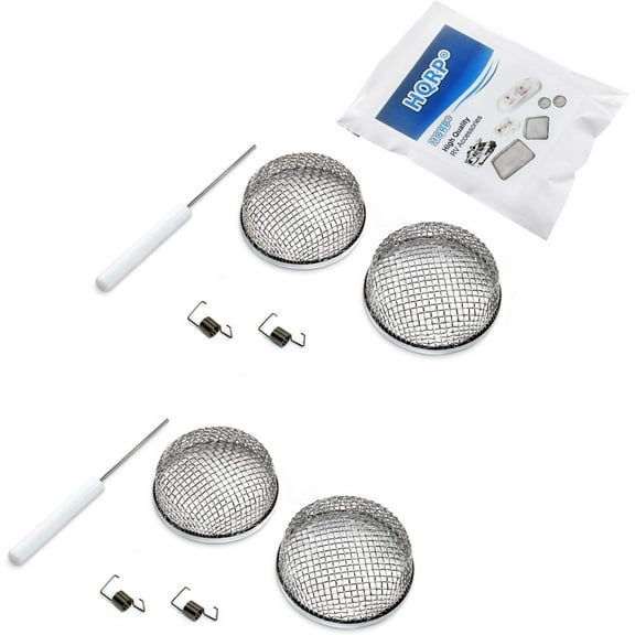 HQRP 2-Pack 2.8" RV Furnace Vent Covers Flying Bug Insect / Rodent Screen w/ Installation Tool Replacement for Camco 42141 FUR-200