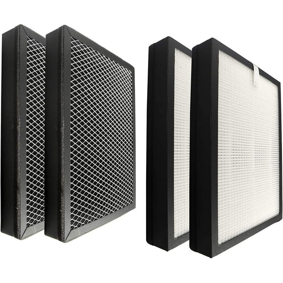 HQRP 2-Pack 3-in-1 HEPA Filter Set (4 Filters) compatible with Medify Replacement for MA25R for MA25 MA25 Air Purifier