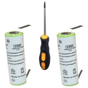 HQRP 2-Pack Batteries for Braun Flex XP II Model 5691, 5791, 5795, 5796 Razor / Shaver plus Screwdriver