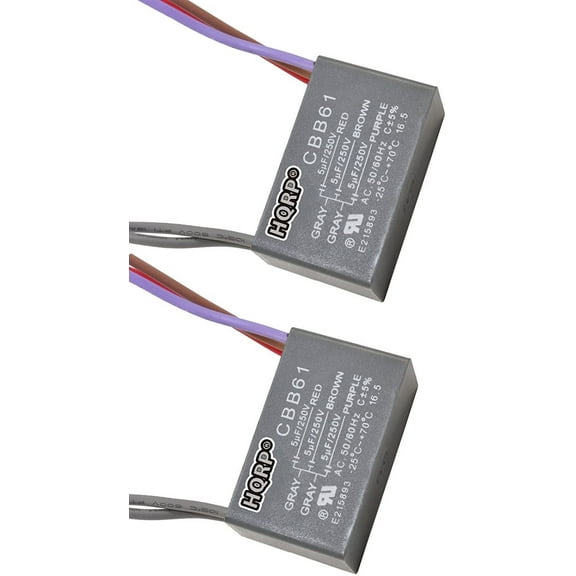 HQRP 2-Pack Ceiling Fan Capacitor CBB61 5uf+5uf+5uf 5-Wire
