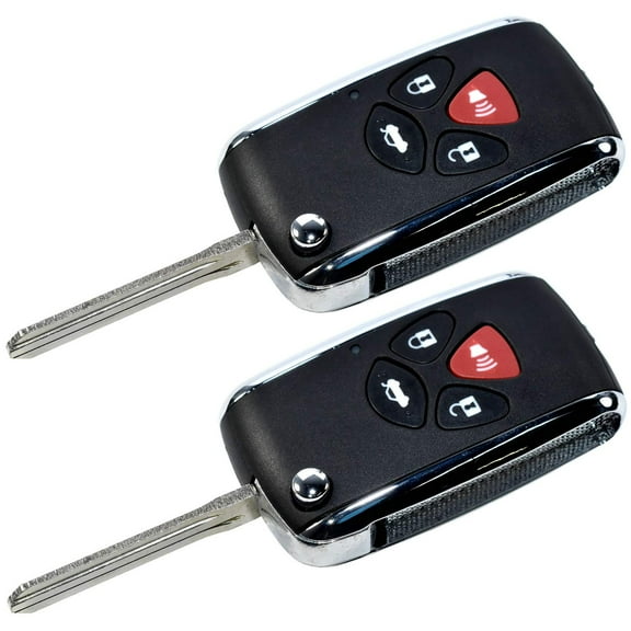 HQRP 2-Pack Flip Key Fob Keyless Entry Replacement for Toyota Avalon Camry RAV4 Corolla Venza Yaris Matrix 2006 2007 2008 2009 2010 2011 plus HQRP UV Meter
