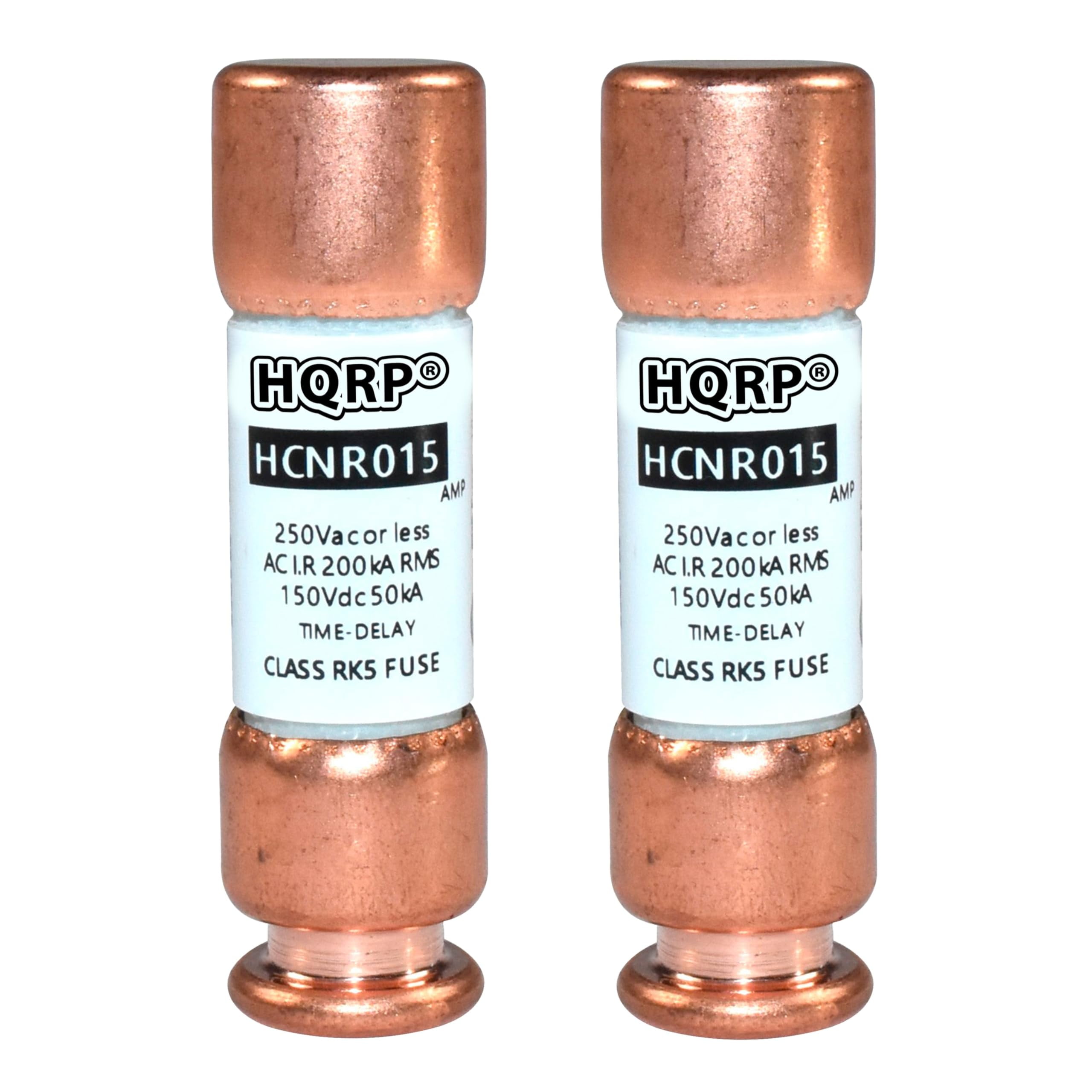 HQRP 2-Pack HCNR015 15 Amp 250V Dual Element Time-Delay Fuse, Class RK5 ...