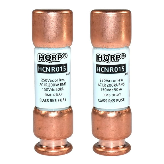 HQRP 2-Pack HCNR015 15 Amp 250V Dual Element Time-Delay Fuse, Class RK5 Replacement for Bussmann BP/FRN-R-15, Edison ECNR15, Littelfuse FLNR015.T FLN-R-15 FLNR-15