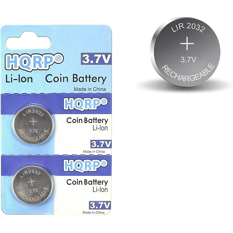 リューリィ出品 HQRP 2-Pack LIR2032 LIR2032H 3.7-Volt Lithium-Ion Rechargeable