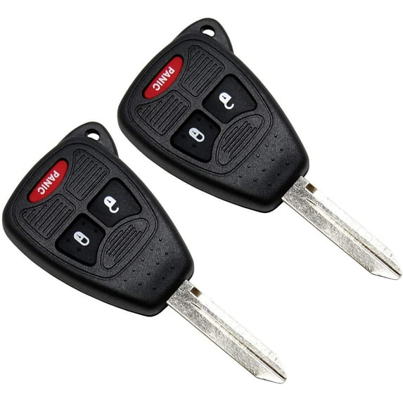 HQRP 2-Pack Remote Ignition Key Fob Shell Case Keyless Entry w/ 3 Buttons compatible with Chrysler 200 11-14; 300 05-07; Aspen 07-09; PT Cruiser 06-10; Sebring 07-10 plus HQRP UV Meter