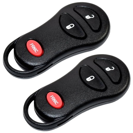 HQRP 2-Pack Remote Key Fob Shell Case Keyless Entry W/ 3 Buttons for Jeep Cherokee, Grand Cherokee