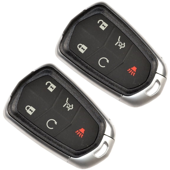HQRP 2-Pack Remote Key Fob Shell Case Keyless Entry W/5 Buttons for Cadillac ATS 2014 2015 2016 2017; SRX 2015 2016