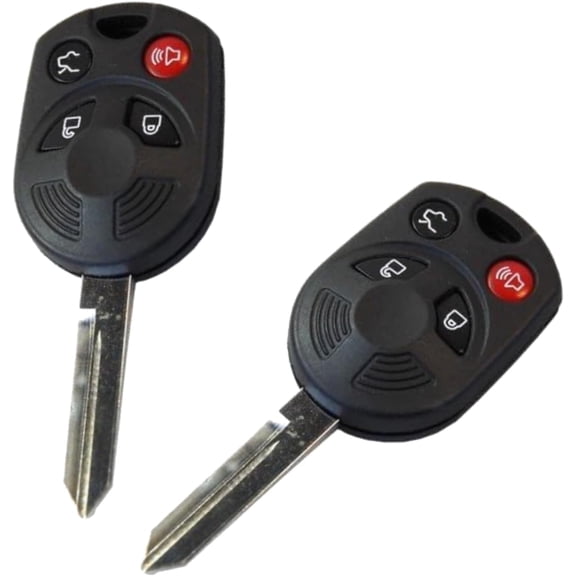 HQRP 2-Pack Remote Key Shell Case FOB w/ 4 Buttons Compatible with Ford Edge Expedition Flex Fusion Taurus, Lincoln MKS MKX MKZ Navigator Zephyr, Compatible with Mazda Tribute, Mercury Mariner Milan