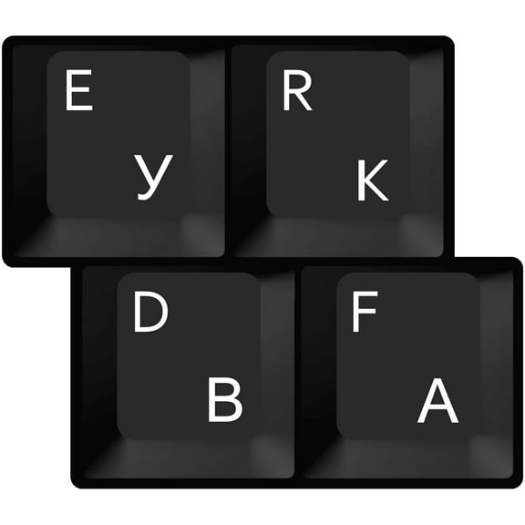 HQRP 2-Pack Russian Laminated Transparent Keyboard Stickers for All PC & Laptops with Yellow Lettering