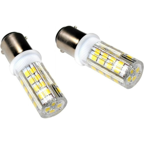 HQRP 2-Pack Sewing Machine LED Light Bulb BA15d Double Contact Bayonet Base 52 LEDs SMD 2835 3W 110V 450-500 Lm
