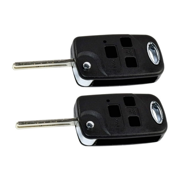 HQRP 2-Pack Upgrade Remote Flip Folding Key Fob Shell Case Keyless Entry W/ 3 Buttons for Lexus ES300 ES330 LX470
