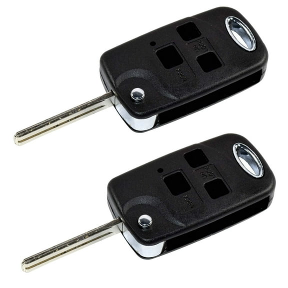 HQRP 2-Pack Upgrade Remote Flip Folding Key Fob Shell Case Keyless Entry W/ 3 Buttons for Lexus IS250 IS300 IS350