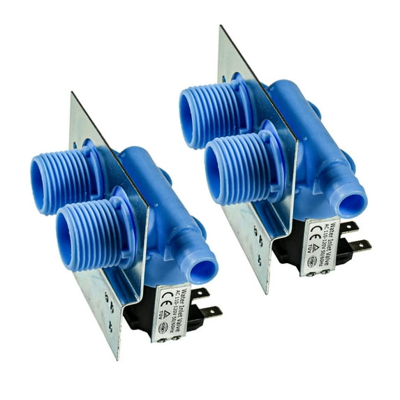 HQRP 2-Pack Washing Machine Water Inlet Valves w/Bracket Compatible with Magic Chef 2DHTW4305TQ0